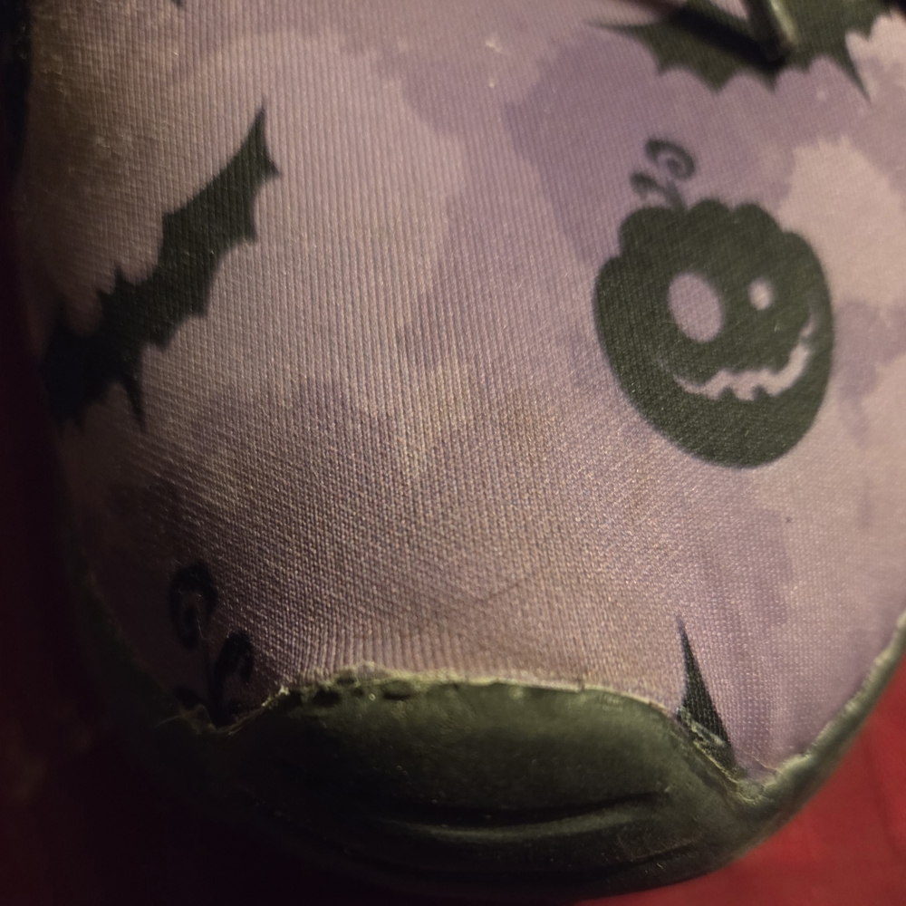 Halloween Themed Sneakers with Pumpkin and Bat Design-Used - Picture 3 of 5